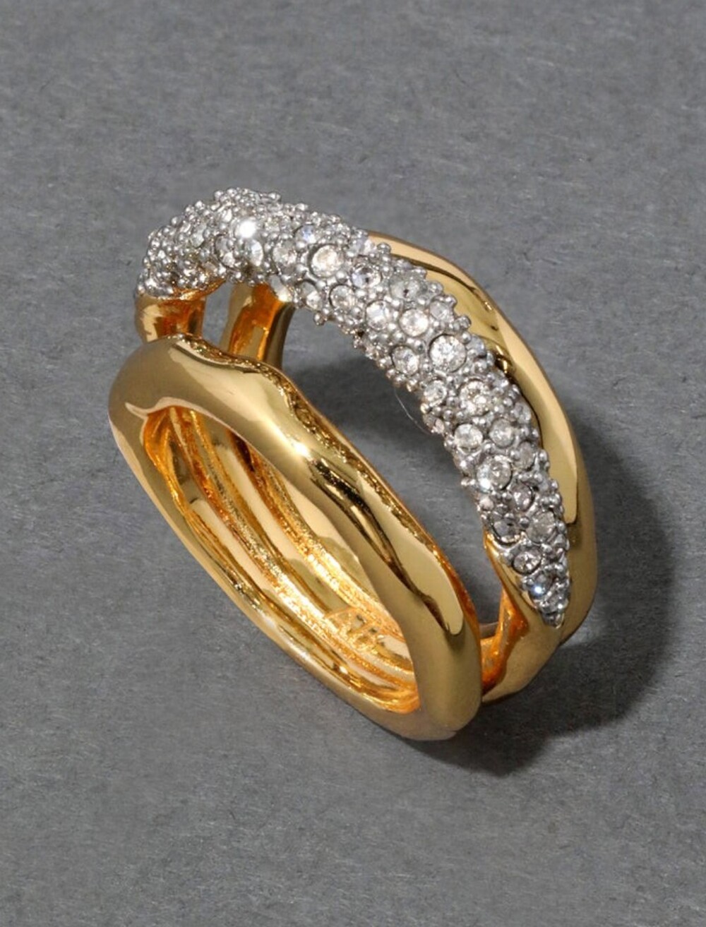 Alexis Bittar Solanales Crystal Orbiting Ring-gold Size 7